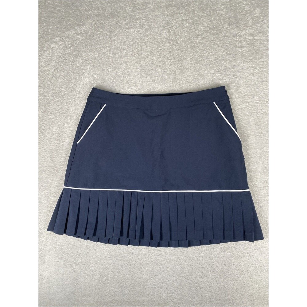 Lady Hagen Pleated hem Golf Skort Size 10 Navy Blue Tennis Pickleball Active Ski